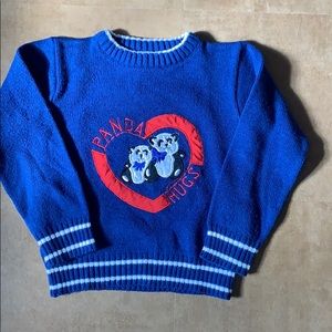 Vintage kids panda sweater